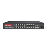 16-Port Gigabit Ethernet PoE Switch with Metal Casing, Desktop or Wall Mount